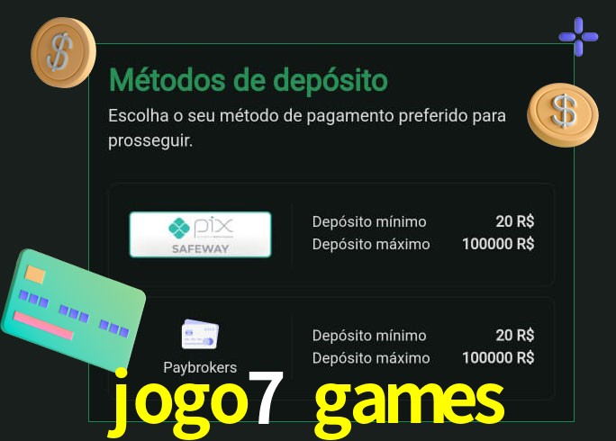 O cassino jogo7 games oferece uma grande variedade de métodos de pagamento